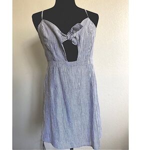 Wild honey tie front striped dress M